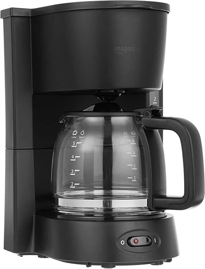 Coffeemaker with Glass Carafe and Reusable Filter - 25 Oz, Black