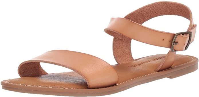 Women's Two Strap Buckle Sandals - Tan
